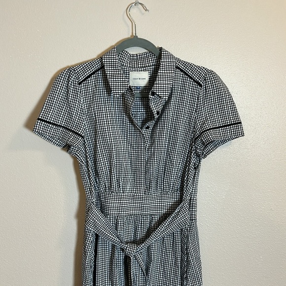 COURT & ROWE Gingham Midi Dress‎ Short Sleeves Black and White Picnic Check - Picture 4 of 14